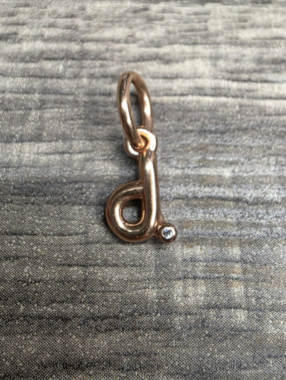 Pandora Letter D Script Alphabet Dangle Charm | Rose Gold-Plated